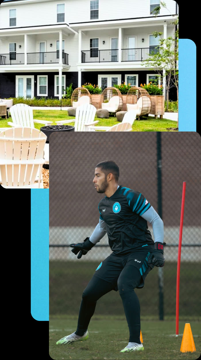 Atleta do Lakeland United FC em treino